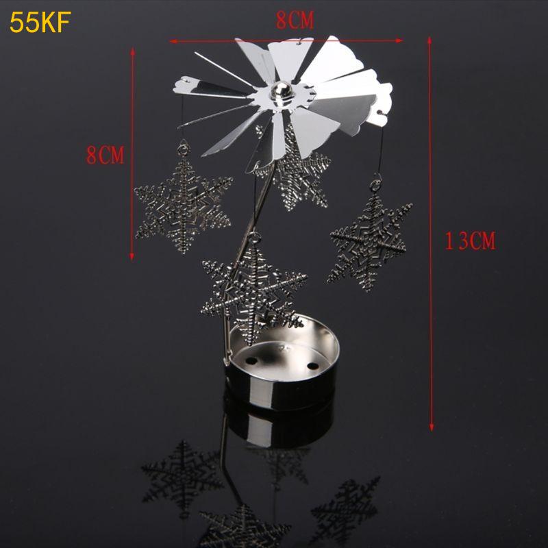 55KF Rotating Holder Rotary Tealight Holder Christmas Table Decoration Windmill Revolving Candlestick for Wedding Gift