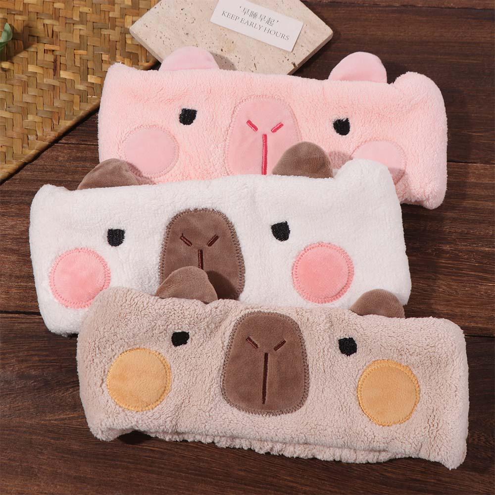 Coral Fleece Cartoon Hairband Multi-Color Makeup Headband Funny Capybara Headband  Spa