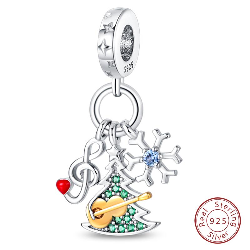 New Winter Charms Bead Copper Snowflake Snowman Penguin Deer Dangle Fit Bangle Bracelet Necklace Diy Jewelry