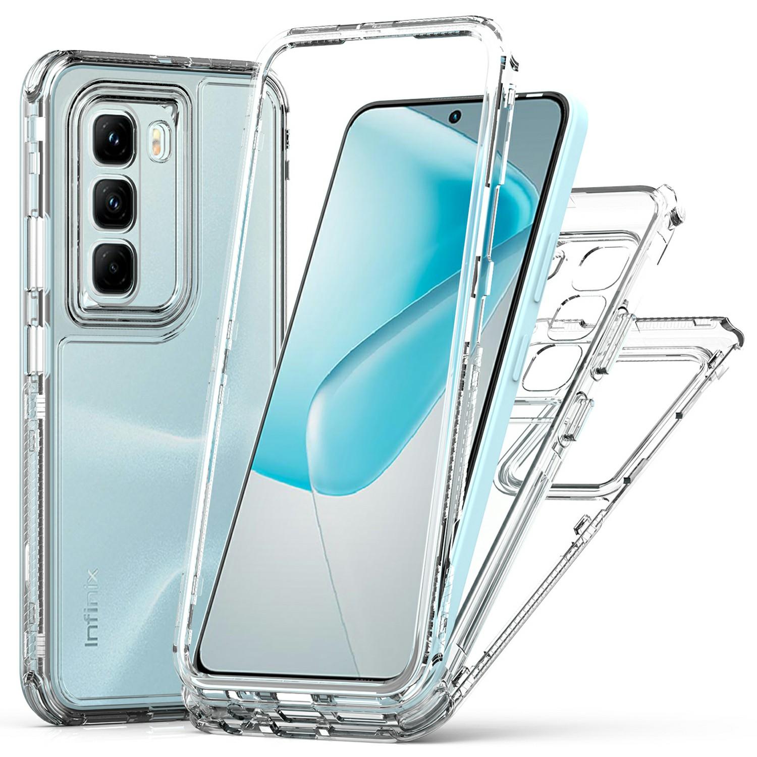 

Для чохла Infinix Hot 50 Pro 4G 3 в 1 Знімний Протиударний Прозорий ПК+ТПУ Задня кришка для телефону As Shown A