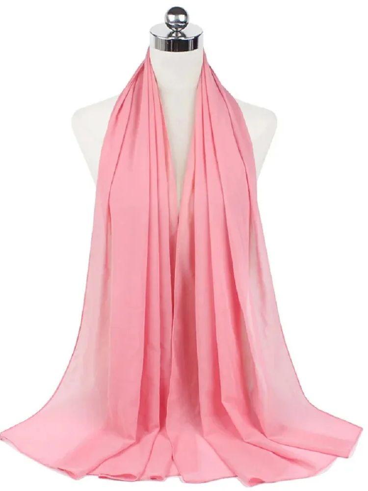 New Fashion Women Solid Chiffon Headscarf Ready To Wear Instant Hijab Scarf Muslim Shawl Islamic Hijabs Arab Wrap Head Scarves