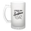 Verre À Bière - PLANETEE - J'peux Pas Minimaliste - 470 Ml - Verre Trempé Givré - Motif Sublimation