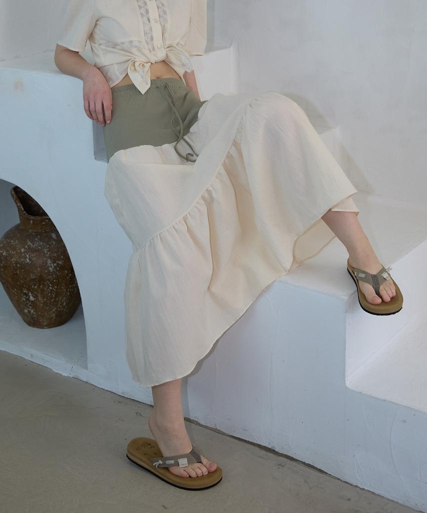 Wioi Urban Layered Swing Skirt_Khaki