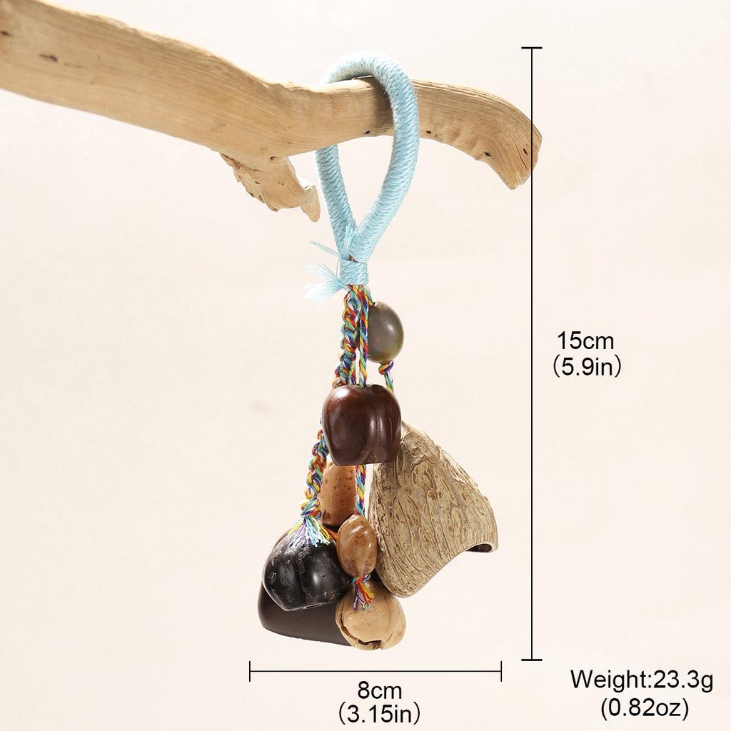 Hand-woven literary and artistic pendant, ethnic style, natural beads, fruit string, branches hanging home decoration