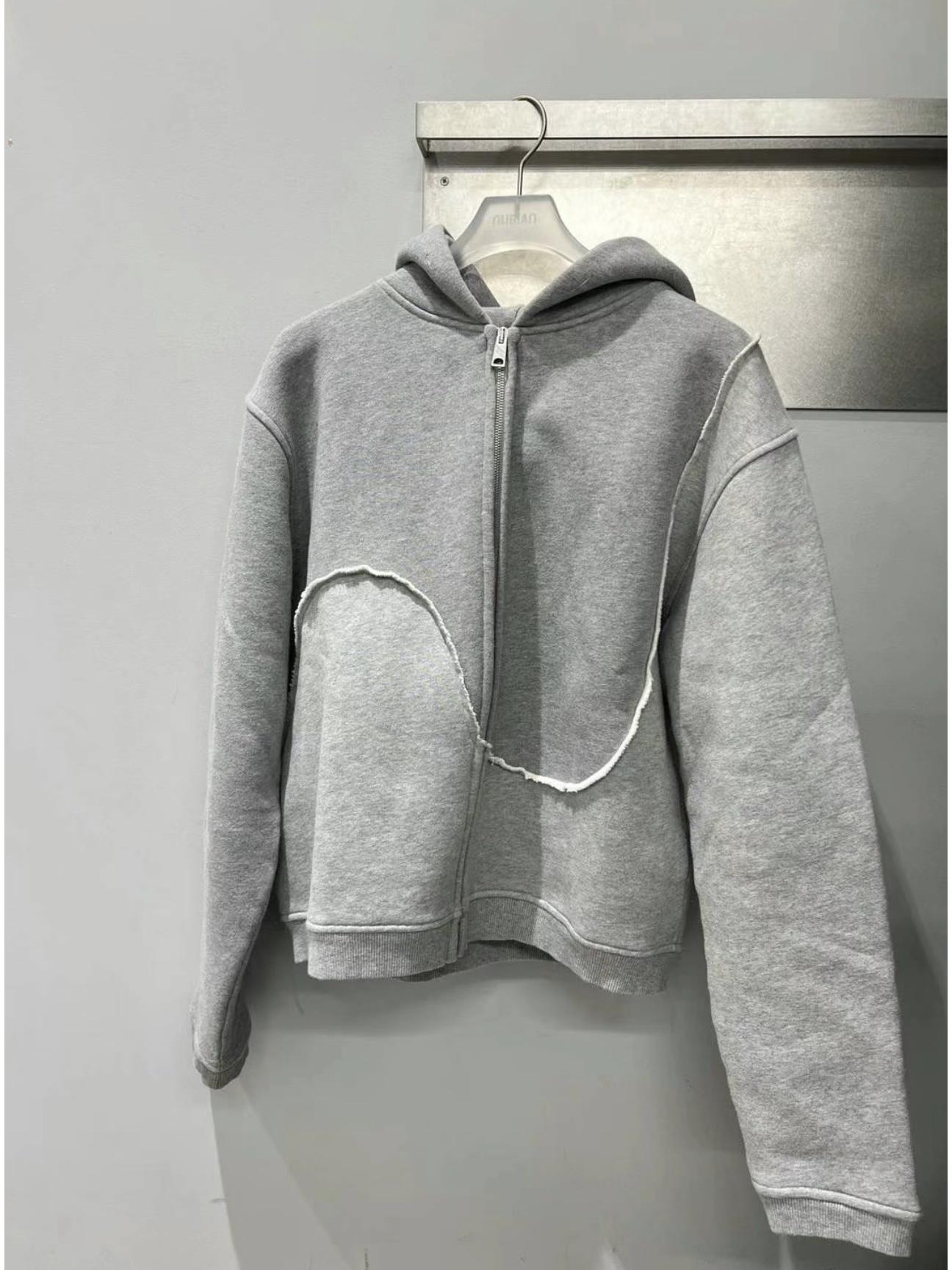 ERL Color Block Patchwork Swirl Zipper Hoodie Jacket L серый