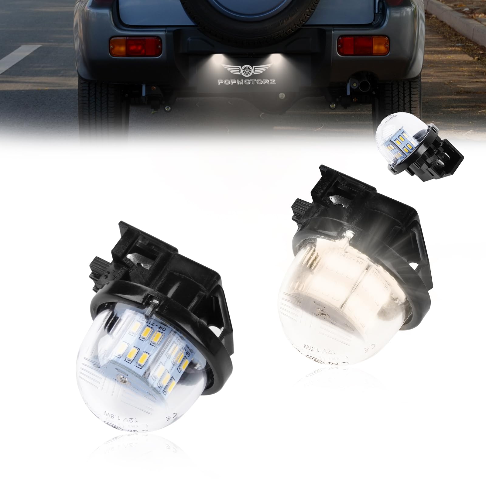 POPMOTORZ JB74W/JB64W LED License Plate Light, Warm White, DA17/DA64, Everyday, Hustler MR31S/MR41S, Crossbee, Wagon Jimny Sierra JB74W/JB64W