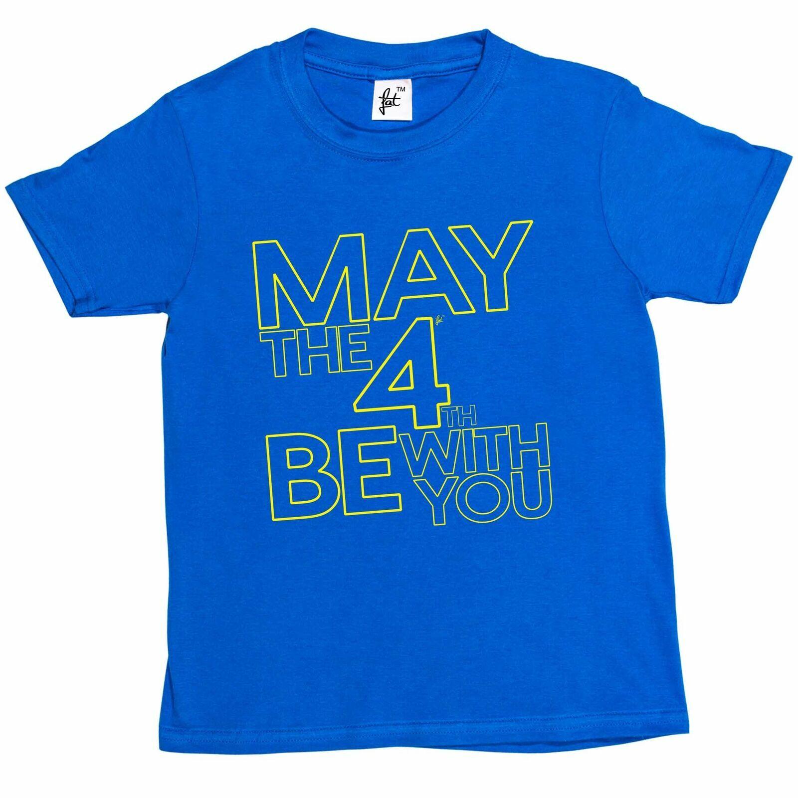 May The 4th Fourth Be With You Independence Day Kids Boys Girls T-Shirt XXXXL