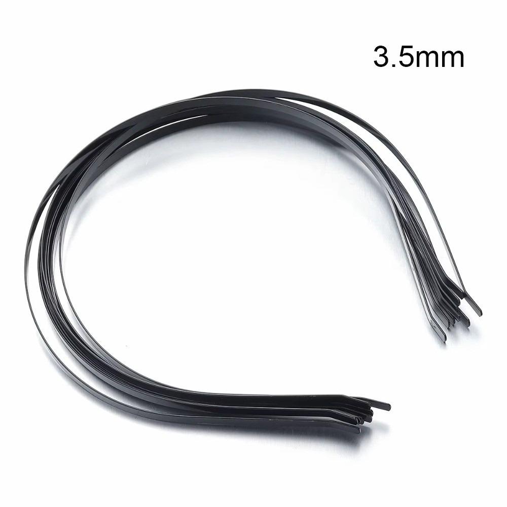 

10pcs/set Simple Design Head Band Hairwear Metal Head Hoop Base Portable Metal Headband DIY Crafts black-3.5mm