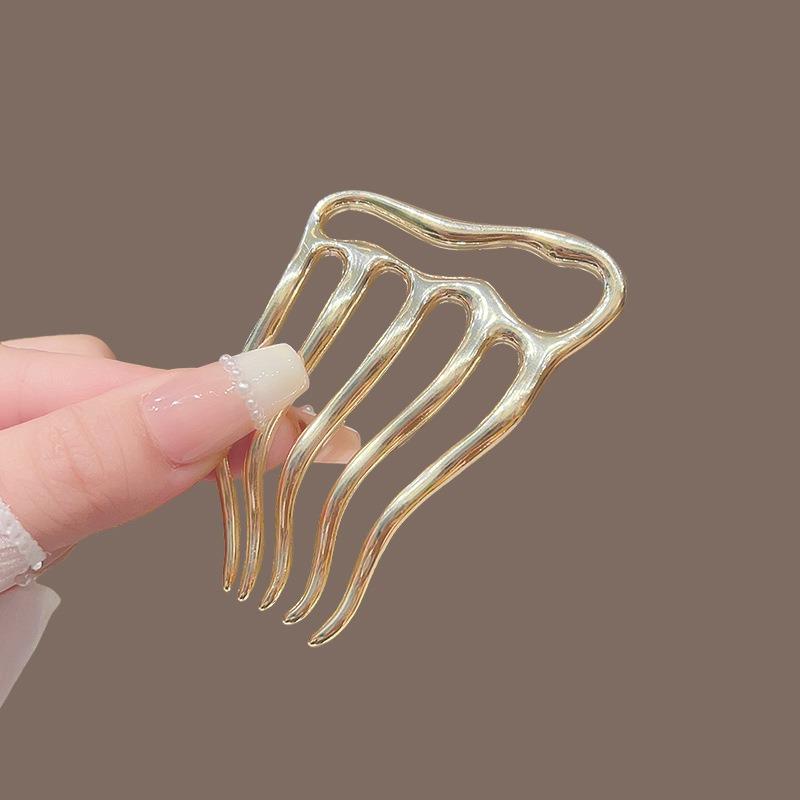 1pc Minimalist Metal Hair Comb Tones Non Slip Styling Perfect Effortless Daily Hairdos Sleek Minimalist Hair Accessories