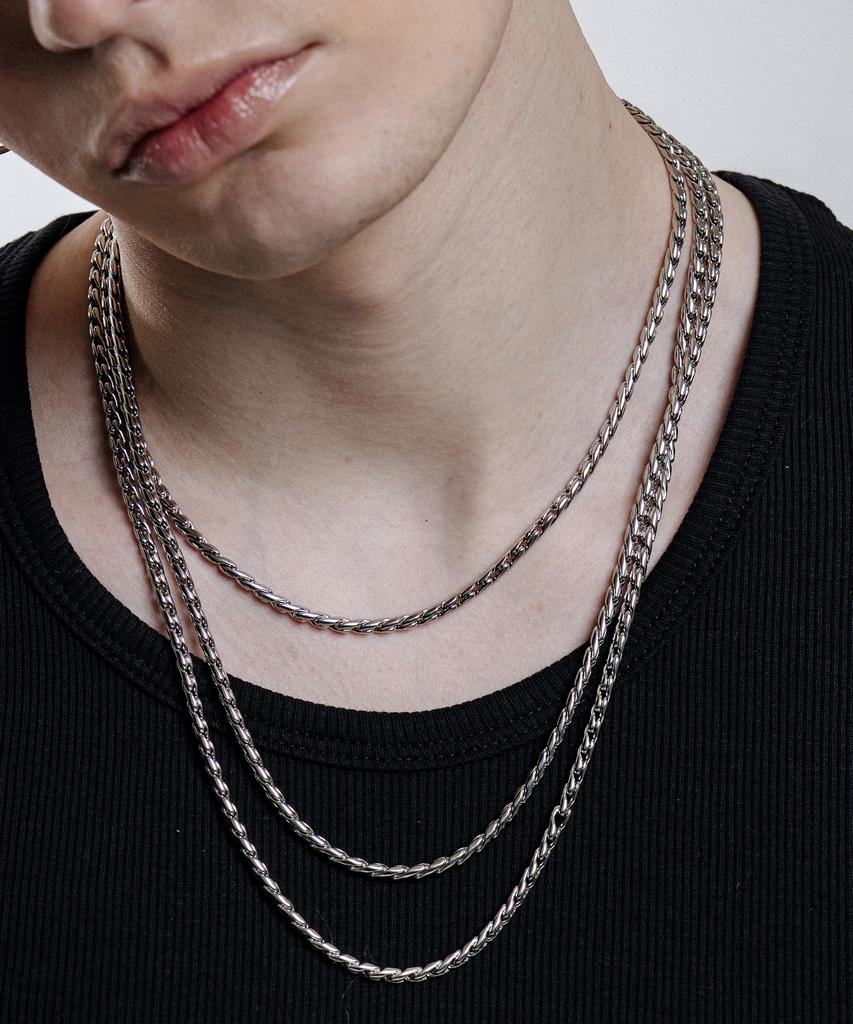 Scalettoblack Ram010 Flux Silver Chain Necklace #