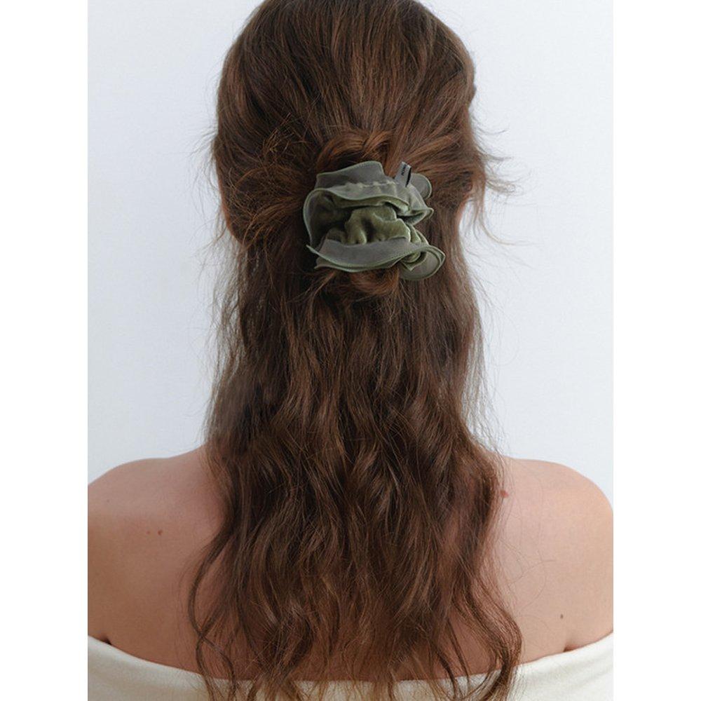 

Бархатный Романтический Сетчатый Кружевной Скранч - Хаки