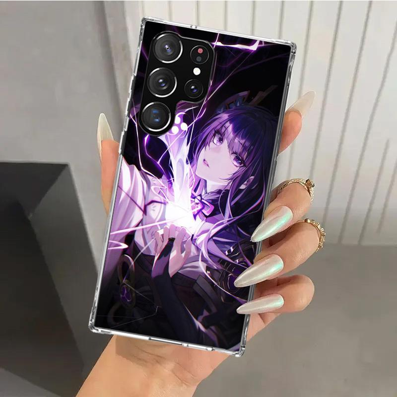 

Raiden Shogun Genshin Impact Phone Case for Samsung Galaxy S26 S24 S23 Ultra S25 Edge S22 S21 Plus S20 FE + Soft Print Shell Fun Samsung S23 Ultra