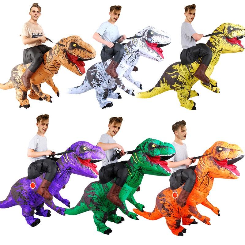 T Dinosaur Inflatable Rex Rideon Costume Blowup Cosplay Fancy Dress Adults