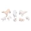 8pcs Polar Bear Figurines Toy Set Hand Painted Real Detailed Enamel Polar Bear Statue for Kids Toddlers Craft Display