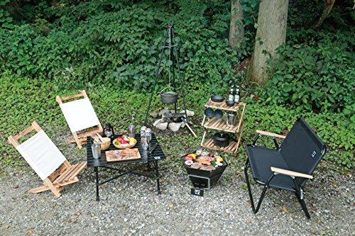 Captain Stag UG-50 CS Black Label BBQ Stove, Fire Pit, and Dutch Oven, 3-in-1, Hexa Stainless Steel Fire Grill with Bag