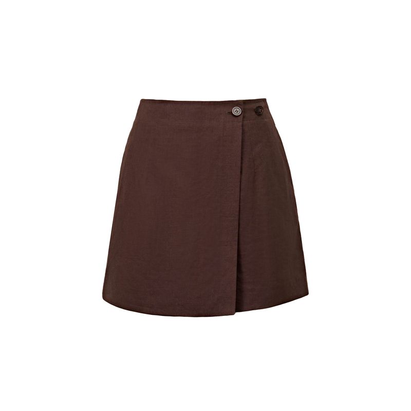 

Blacknini Шоколад Французский Лен Итальянское Крашение Рубашка Шорты Culottes (100 linen)(In stock) XS
