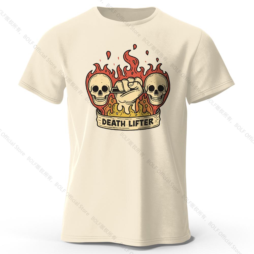 Heren Death Lifter Bedrukt T-shirt 100% Katoen Oversized Grappige Grafische T-shirts voor Heren Dames Zomer Tops