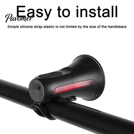 Handlebar Bell Electric Bike Loud Crisp Clear Sound Rechargeable E-bike Horn Waterproof Anti-Theft Alarm Bicycle Accessory