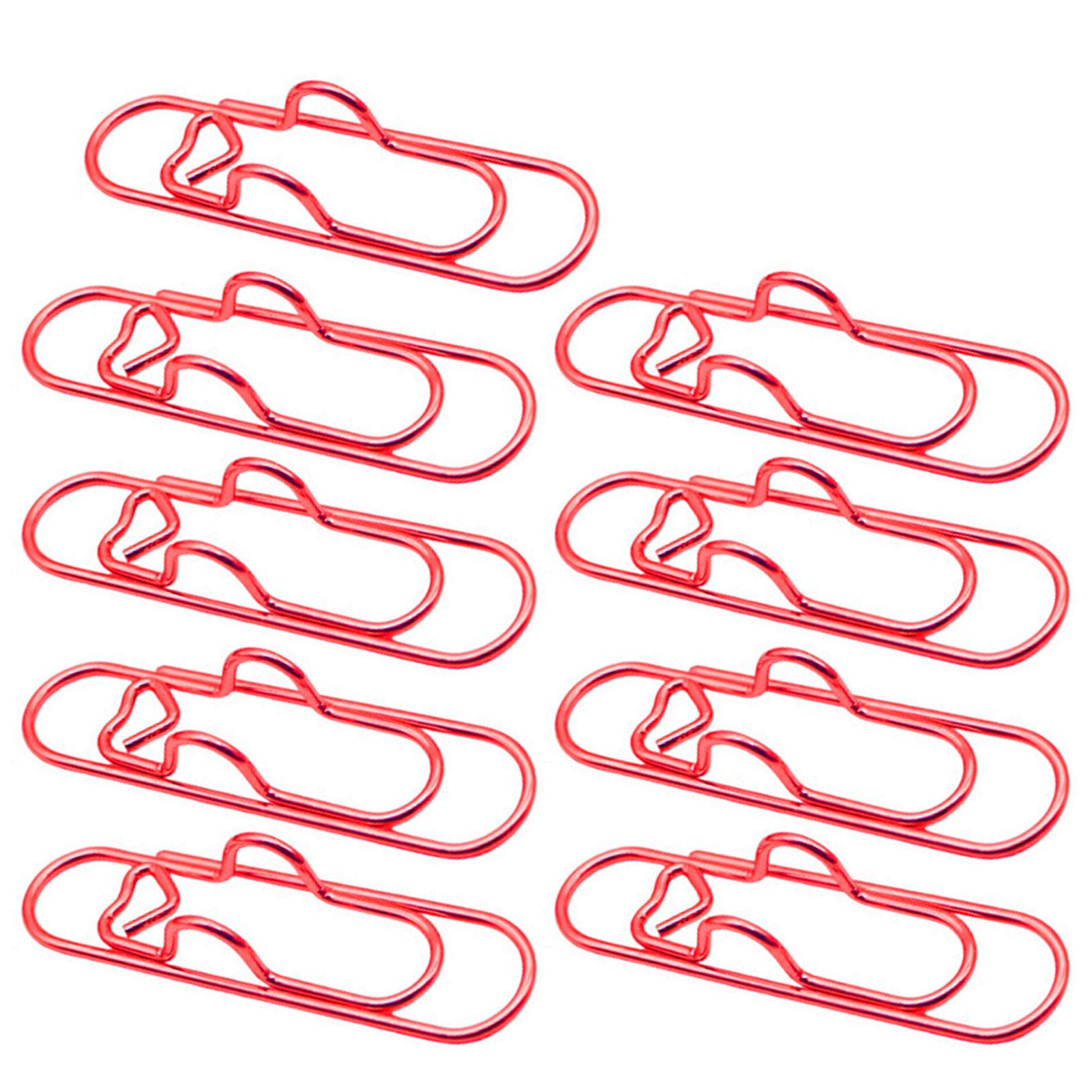 

9pcs Colorful Paper Clips For Paperwork Stainless Steel Bookmark Paperclips,Heart-Shaped Metal Pen Clips,Office School Supplies червоний
