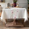 Luxury Cotton-Linen Embroidered Retro Tablecloth for Rectangular Coffee Table