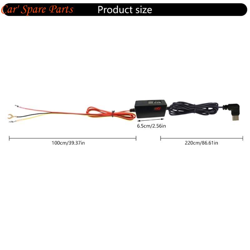 Y4UA Dashboard Cams Hardwire Set Car Chargers Cable 12V 24V To 5V Voltages Converter for Continuous Power & Low Voltages