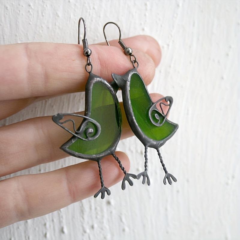 Unique Cute Resin Bird Dangle Drop Earrings For Women Charm Girls Leisure Party Jewelry Gift