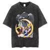MINISO Maglietta Lavata Stampata Anime Sailor Moon Estate Nuova Cotone Uomo e Donna Larga Casual Retro Trendy Manica Corta Top