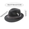 Pánský klasický jednobarevný fedora klobouk s peřím, elegantní pánský styl, jazzový klobouk, vhodný pro večírky a taneční sály