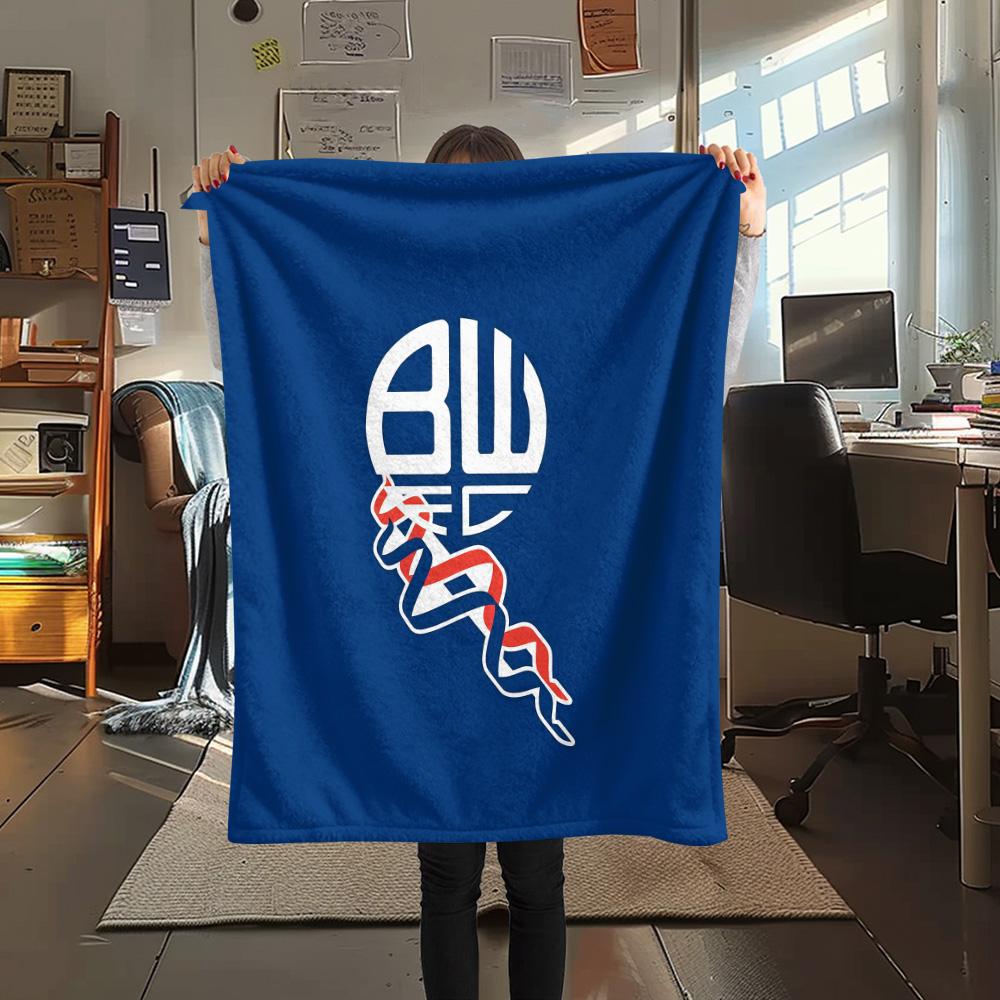 Bolton Wanderers F.C Flannel Blanket, High Quality Comfortable for All Seasons, Home Decor, Warmth and Comfort