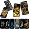 Schwarzer Drache Coole Handyhülle für Apple iPhone 16 15 14 Plus 13 12 Mini 17 Pro Max + ProMax 16E Air Case
