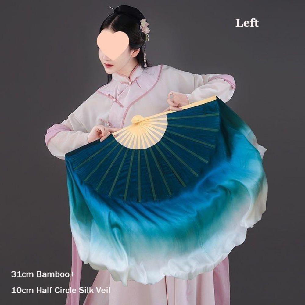 Dancer Practice Pairs Yangko Dance Bamboo Fans Hand Dye Adults Fan  Kid Women