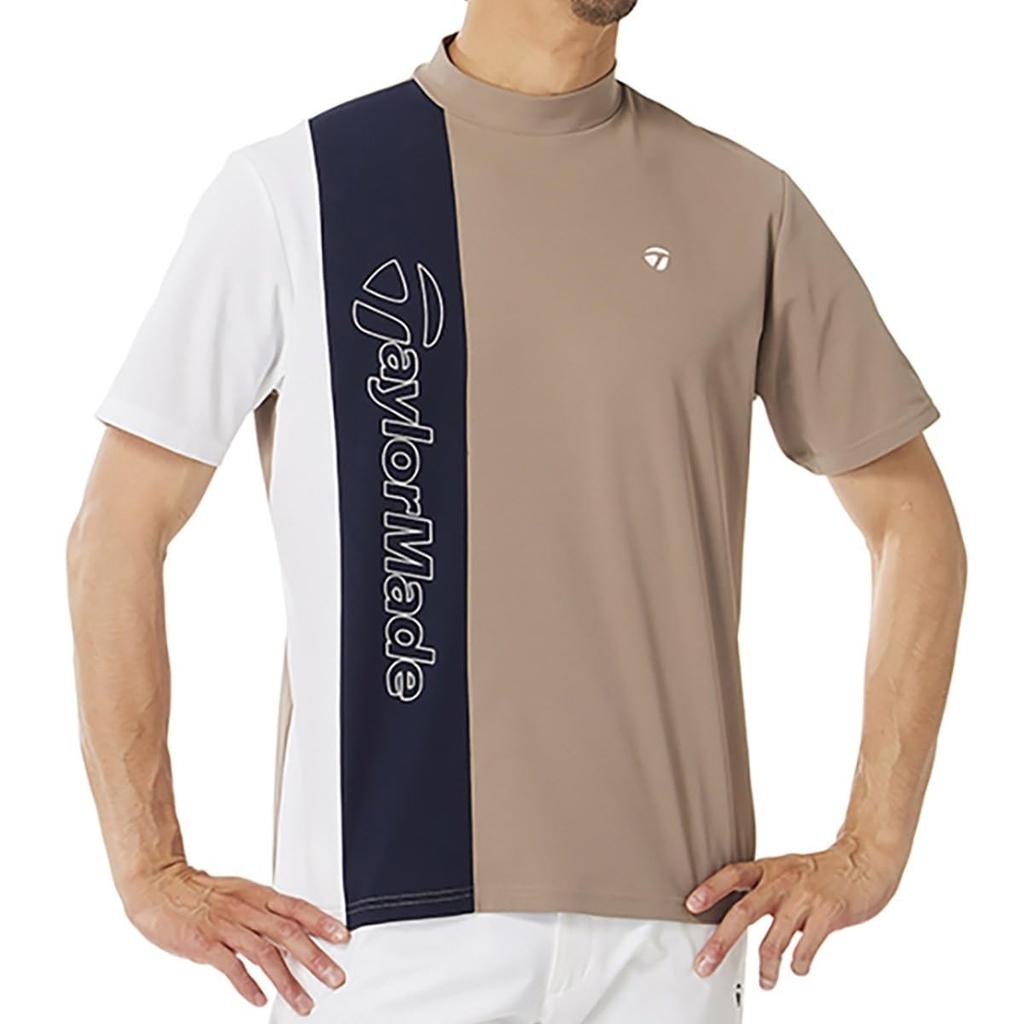 TaylorMade Men's Colorblock S/S Mock Shirt In Acid Brown (Size M) (FW 25 UN968)