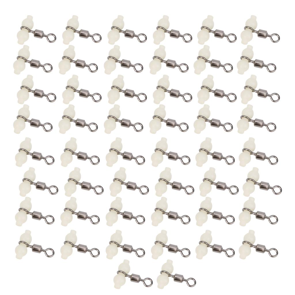 50Pcs Luminous 3 Way Gourd 8‑shape Swivel Hook Line Splitter Balancing Fishing Accessory