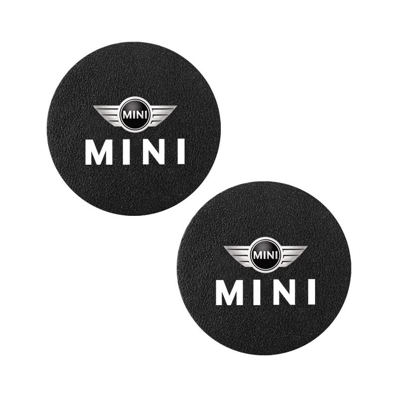 

2Pcs Leather Coaster Anti-noise Water Cup Pad Cushion For BMW MINI WORKS One Cooper JCW R60 R59 R58 R57 R56 R55 R53 R52 F55 F56