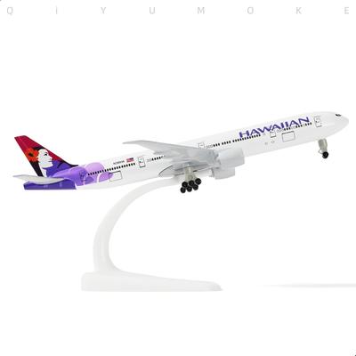 Modèle d'avion en métal moulé sous pression 1/300 avec support Modèle d'avion 777 Hawaiian pour amateurs d'aviation adultes Cadeaux, Présentoir de bureau