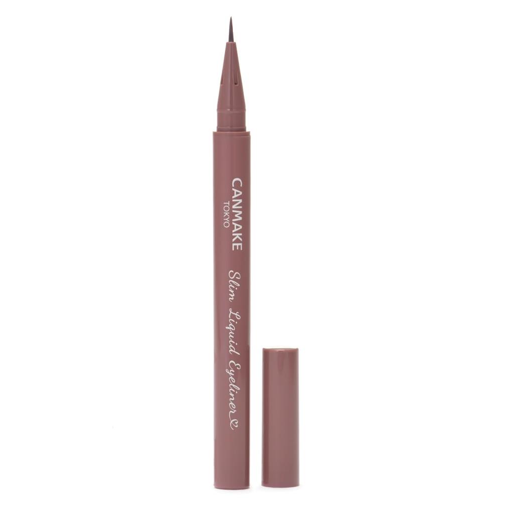 Canmake Slim Liquid Eyeliner 04 Smoky Contains Serum Burgundy Berry, Ultra-Fine Brush, Waterproof, Ingredients,