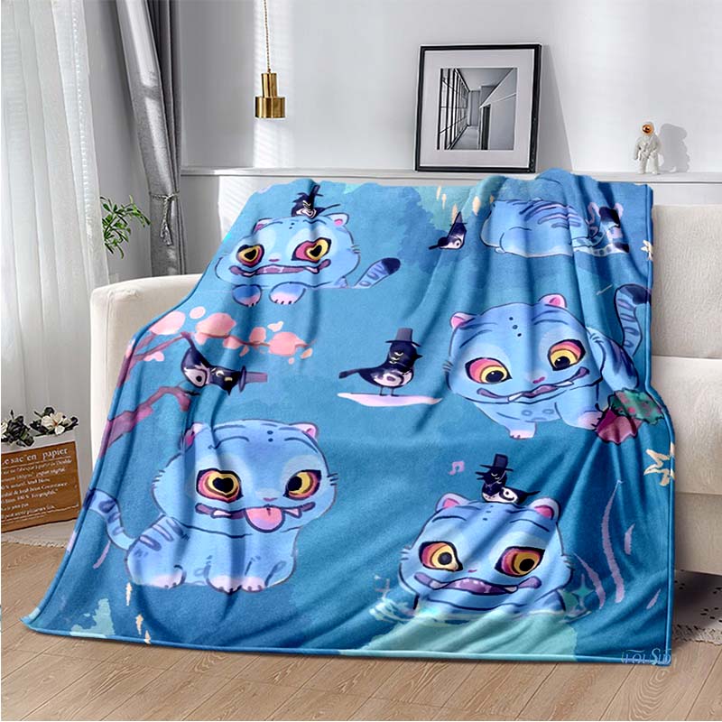 Kawaii Tiger Cartoon Anime Throws Blanket Kids Super Soft Cute Blankt for Travel Couch Picnic Bed Flannel Blanket Birthday Gift