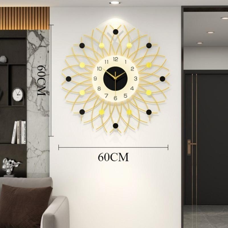 Silent Wall Clock With Light Modern Luxury Watches Large Minimalist Clocks Walls Decor Home Bedroom Living Room Decorations