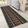 Train Track Runner Rug Track Sleeper Printed Carpet Non Slip Door Mat for Living Room Entrance Bedroom Decoration Carpet
