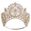 Baroque Round High Diadem Bridal Crown Pageant Miss Tiaras Headdress Bride Wedding Dress Hair Jewelry Accessories