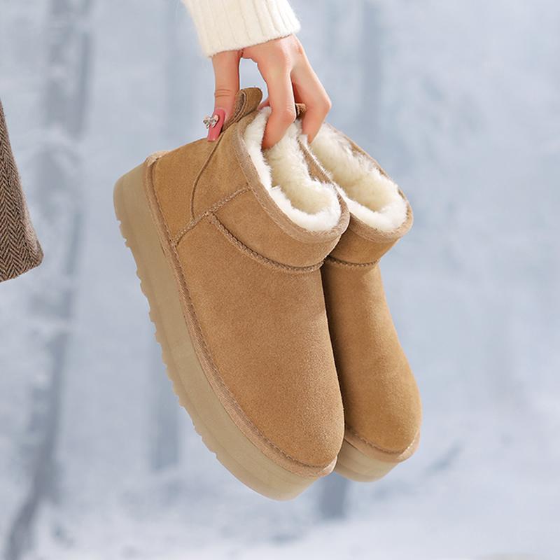 Qirui shoes Snow boots fashionable and versatile pure wool warm