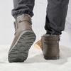 Men's Large Size Cowhide Leather Padded Thickened Winter Warm Fur One Snow Boots Padded Lining Ankle Boots Non-slip Hiking Sports Cotton Boots