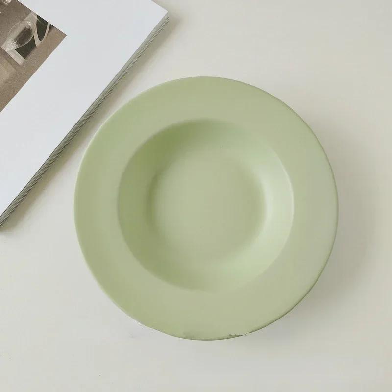 8inch Ceramic Plate Tableware Flat Plates Dessert Dish Cake Saucer Salad Plates Plates and Dishes Carton Dinner Plates