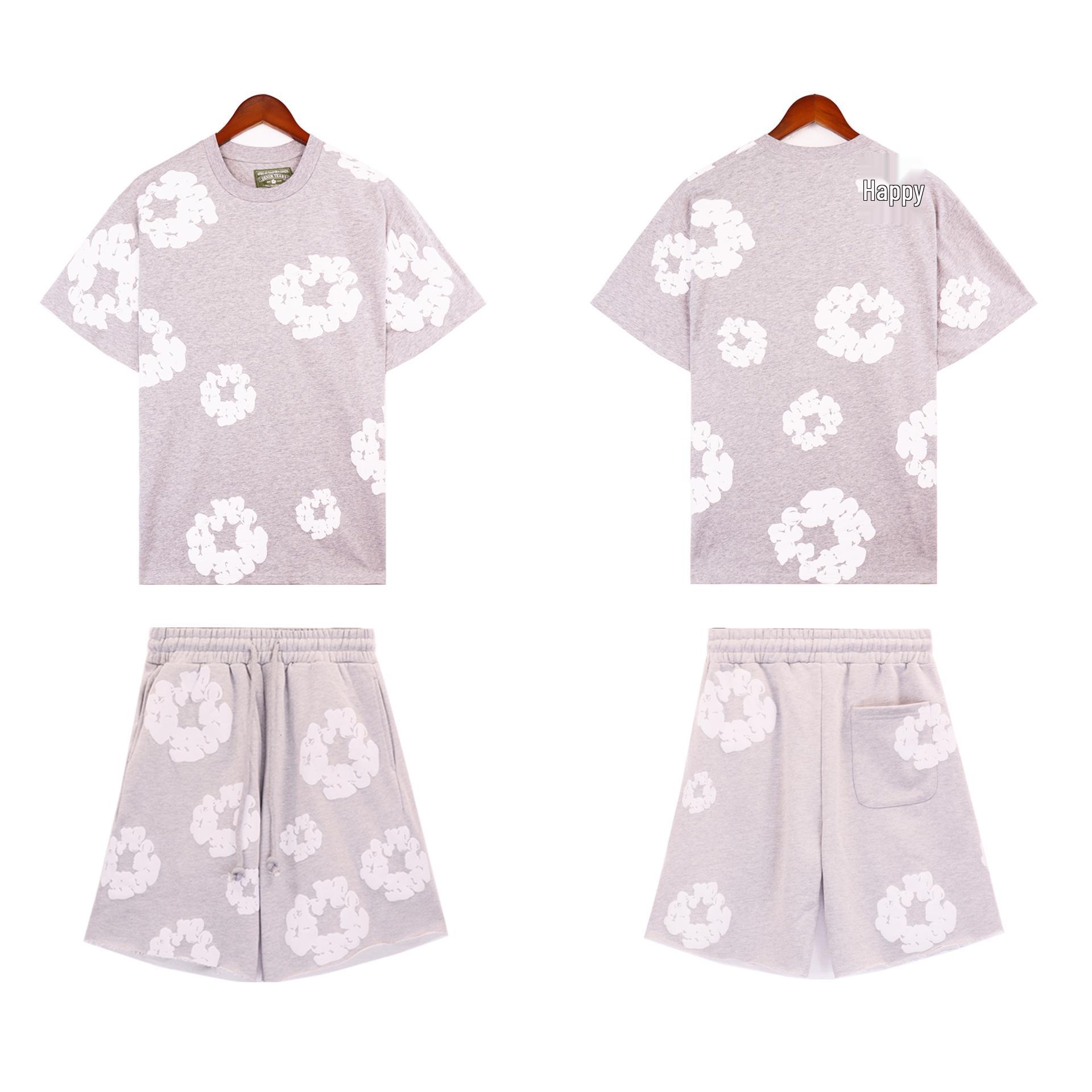 

Весняно-літня повсякденна вільна футболка з деніму та бавовни з принтом, з круглим вирізом XL (European Size)