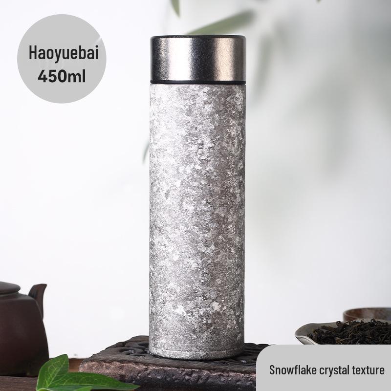 Portable Insulated Titanium Cup for Men and Women, Tea and Water Separator, Gift Box Included - Perfect for Car or Business