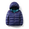 Children's Lightweight Hooded Down Jacket - Solid Color, Winter Style, 90% Down, Medium & Large Sizes