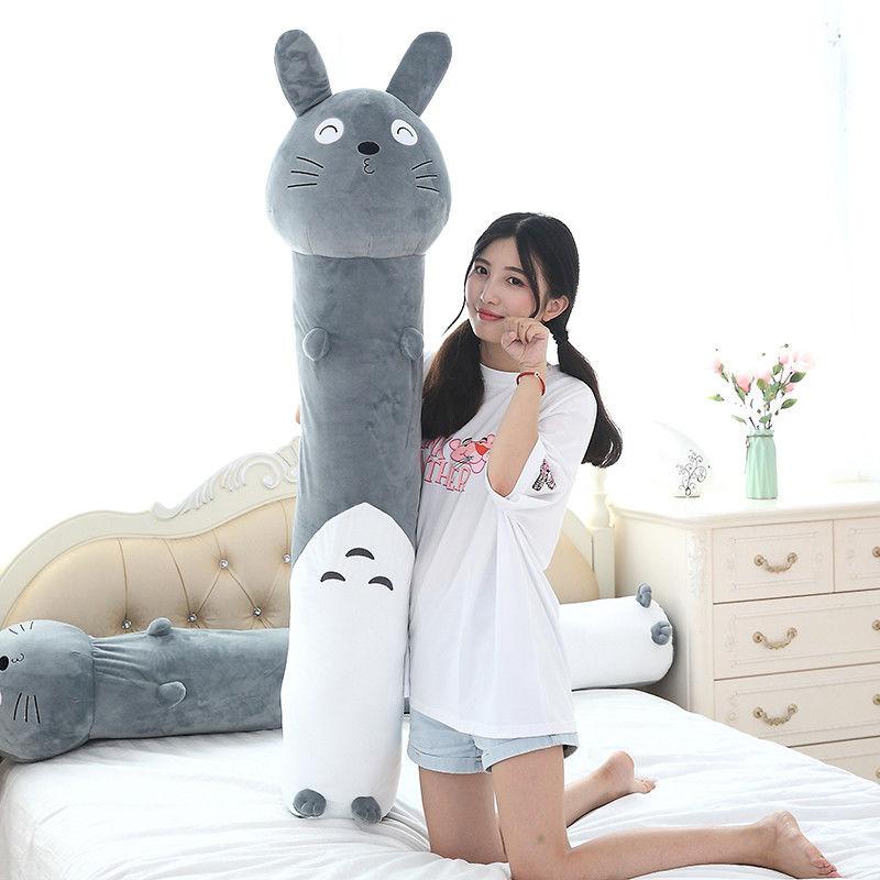 Long Strip Pute Sylindrisk Plysj Sovepute Avtagbar Vaskbar Seng Sovepute