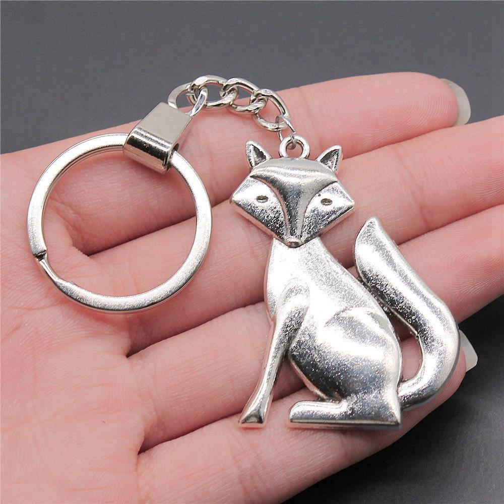 Dinosaur Animal Prehistoric Creature Pendant Antique Bronze Metal Keychain with 30mm Ring for Women High Quality