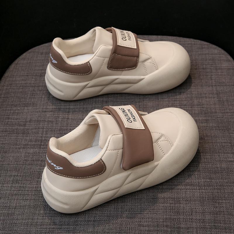 

Bread shoes 2024 spring new women s shoes versatile Korean version thick sole heightening Velcro sports and leisure board shoes G3503 35