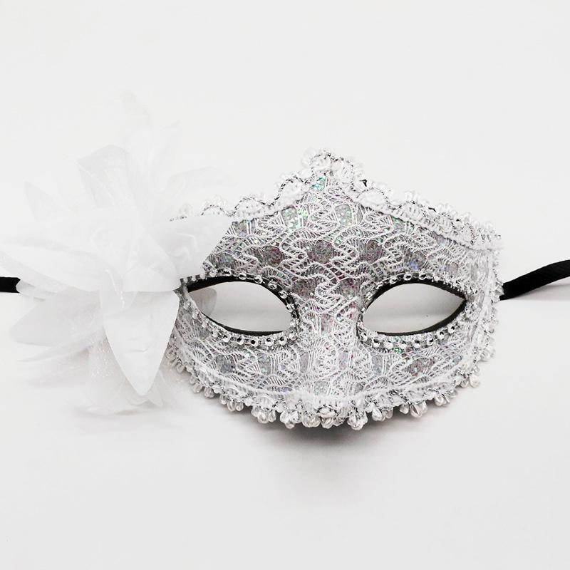 Venezianische Maske, Halloween-Augenmaske, seitliche Blume, Rose, Spitze, sexy Maske, Maskerade, Party-Dekoration, Tanz, Karneval, Kostüm, Spiel-Requisiten